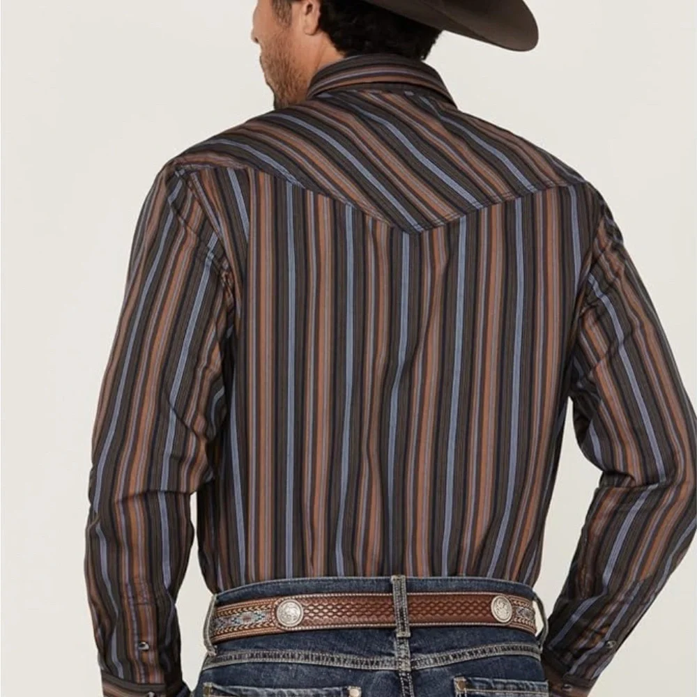 Cody James Authentic Western Apparel Men's Striped Casual Button-Down Shirt - Picture 2 of 11